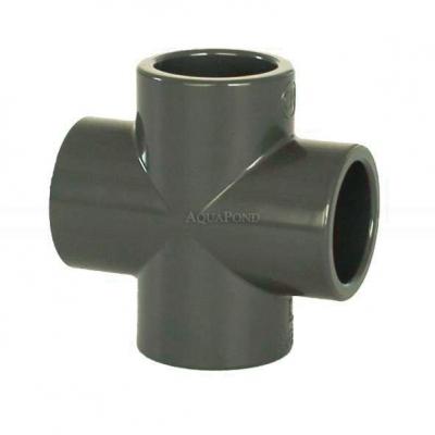 Raccord PVC - croix 40 mm, DN=40 mm, d=52 mm, collage / collage