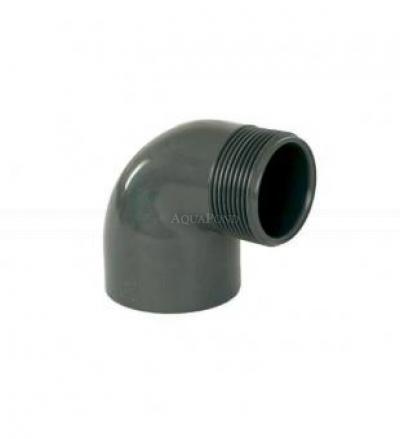 Raccord PVC - Coude 90° 63 mm à coller / filetage extérieur 2"