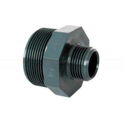 Raccord PVC - Mamelon double réduit 1" x 3/4" ext., filetage extérieur / filetage extérieur 