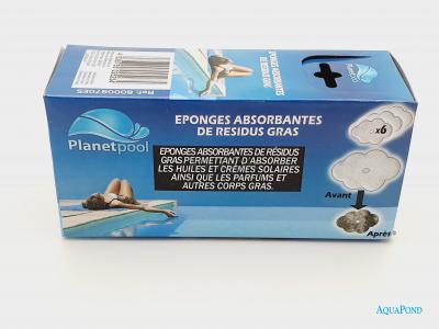 Éponge magique - lie les impuretés grasses dans l'eau - paquet de 6 pièces