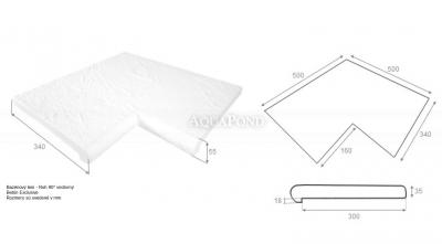 Rub bazena s nosnim kutom 90° iznutra, ekskluzivni beton