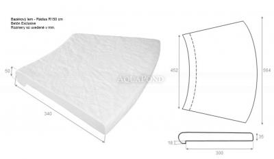 Rub bazena s nosom Radijus R150 cm unutarnji, Ekskluzivni beton