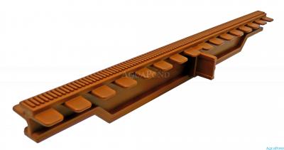 Preljevna rešetka - Rolo rešetka - širina 245 mm 45 kom / m - tamno smeđa RAL 8002, cijena je za 1 komad rešetke