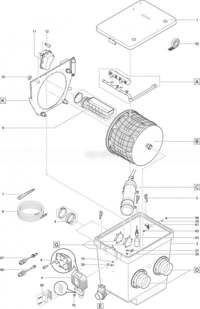 Rezervni dijelovi za Oase ProfiClear Premium DF-L gravitacijski OC - filter bubnja za ribnjak - gravitacijski priključak