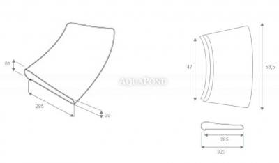 Obrub bazena Radius R125 cm, umjetni bijeli pješčenjak