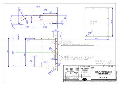 Eichenwald Ideal Vodopad kaskada 300 mm, nehrđajući čelik