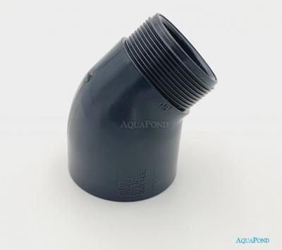 PVC spojnica - koljeno 45° DN=63 mm x 2" vanj., lijepljenje / vanjski navoj