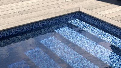 AVfol Decor Csúszásgátló - Aqua Disco Mozaik; 1,65 m szélesség, 1,5 mm vastagság, 20 m tekercs