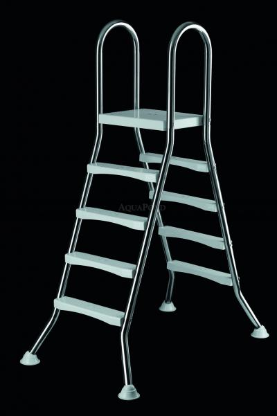 IDEAL Scaletta alta per piscina 4/1 gradini, AISI 304