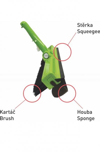 3 in 1: spazzola, racla, spugna