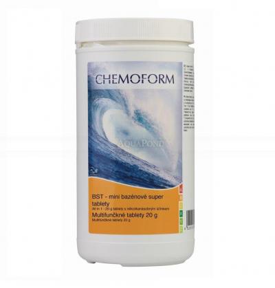 Chemoform BST mini 1 kg - pastiglia 20 g - pastiglie super piscina, tripla combinazione di cloro, preparato antialghe e flocculante