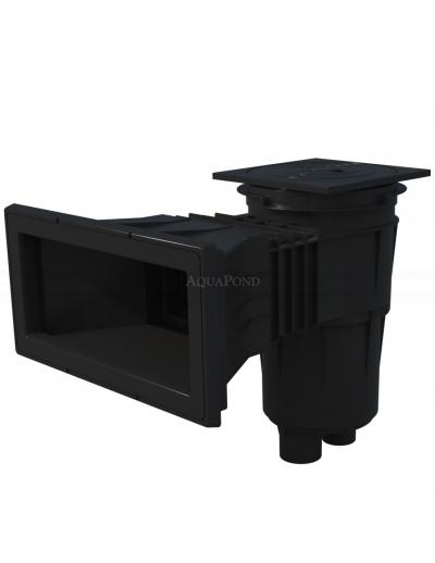 Skimmer da 17,5 l con collo largo e coperchio quadrato, per piscine in alluminio, con filettature in ottone, colore grigio antracite (RAL7016)