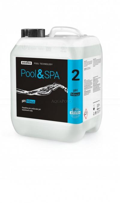 Aseko pH minus liquido 5 l, preparato per ridurre il pH dell`acqua della piscina