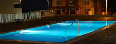 Lampadina LED Flat RGB colorata 23 W piatta, DMX, per piscine con liner e cemento