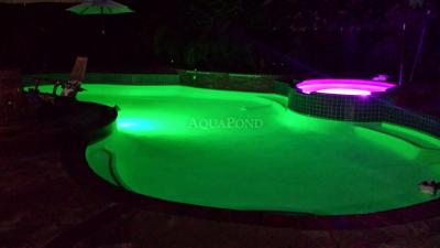Lampadina LED Flat RGB colorata 55 W piatta, DMX, per piscine con liner e cemento