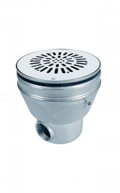 Astralpool Piletta di fondo circolare in acciaio inox con attacco da 2", per piscine foil e prefabbricate