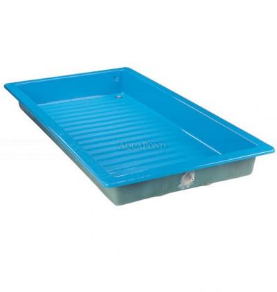 Vasca per lavare i piedi davanti a una piscina pubblica - blu