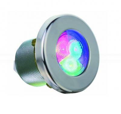 Astralpool Proiettore LED RGB LumiPlus Mini 2.11, 12 V CA, frontale in acciaio inox con dado di raccordo da 2˝, per tutti i tipi di piscine