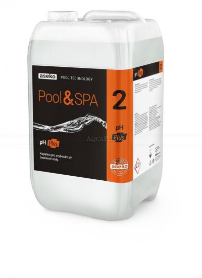 Aseko pH plus liquido 20 l, preparato per aumentare il pH dell`acqua della piscina