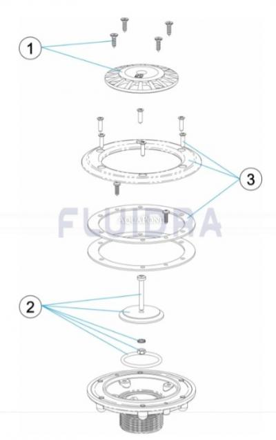 Ricambi per bocchetta di ricircolo di fondo e aspirazione regolabile, colore bianco - per piscine foil e prefabbricate - codice prodotto: 00340