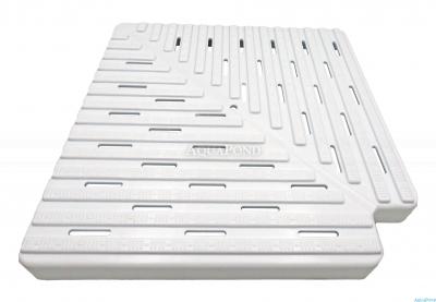 Angolo della griglia di troppopieno, griglia a rullo - 90° (per piscine rettangolari) - larghezza 295 x 345 mm, altezza 22 mm