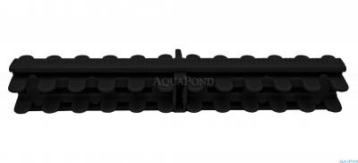 Griglia di troppopieno - Griglia a rullo - bifacciale - larghezza 245 mm, altezza 35 mm - nero RAL 9011, il prezzo si riferisce a 1 griglia