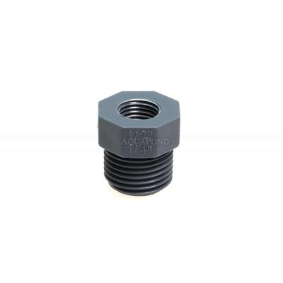 Raccordo in PVC - Riduzione filettata corta 1/2" esterno x 1/4" interno, filettatura esterna / filettatura interna