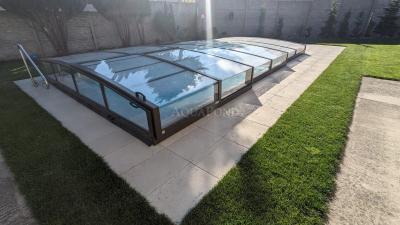 Corrimano per piscine a skimmer, lunghezza 1210 mm - realizzato in acciaio inox spazzolato AISI-316Ti