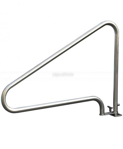 Corrimano per piscine a skimmer, lunghezza 1210 mm - realizzato in acciaio inox AISI-316Ti lucidato a mano