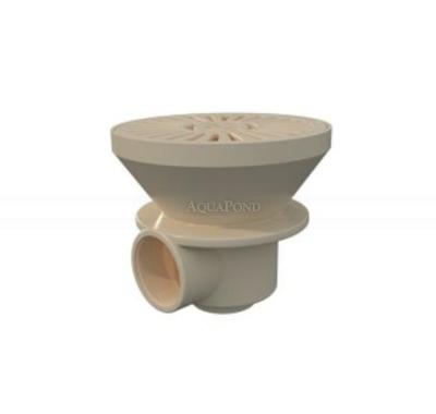 Scarico a pavimento VA, sabbia (RAL1015), raccordi in ottone M6, per piscine con rivestimento