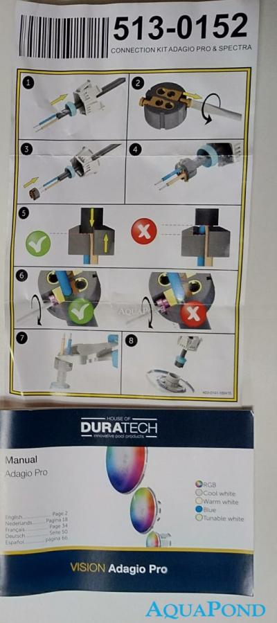 Luce LED RGB colorata Adagio 45 W, 10 cm, per piscine con liner e prefabbricate