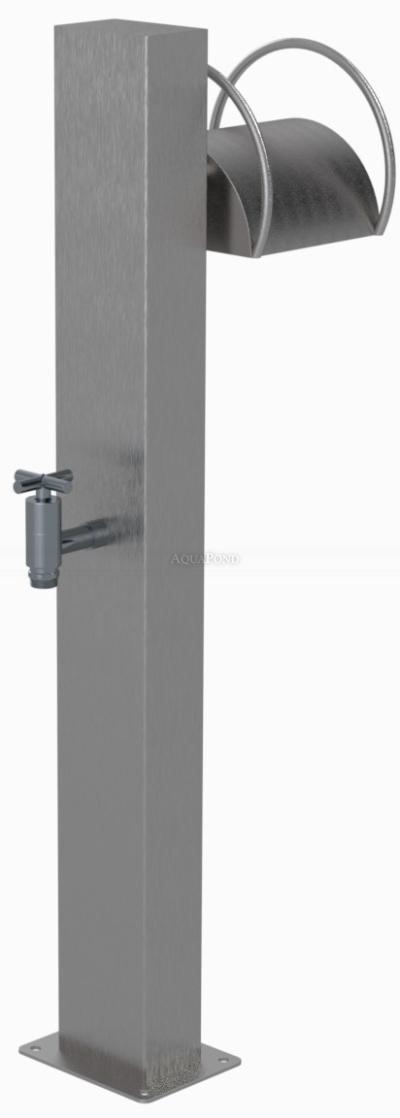 Eichenwald Ideal Colonna d`acqua da giardino con rubinetto, acqua fredda, 80x120 mm, acciaio inox satinato, portagomma