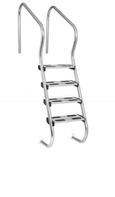 Scala Ergo a 4 gradini in acciaio inox con rivestimento in AISI 316