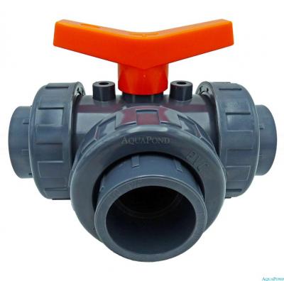 Valvola a tre vie a sfera in PVC 50 mm T