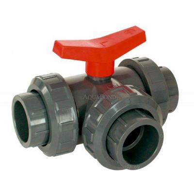 Valvola a tre vie a sfera in PVC 25 mm T