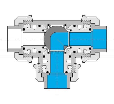 Valvola a tre vie a sfera in PVC 20 mm T