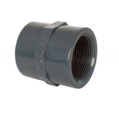 Raccordo in PVC - Connettore 50 mm x 1 1/2", DN=50/40 mm, incollaggio/filettatura interna