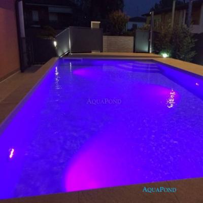 Lampa LED LumiPlus Flexi V1 - 12V AC - kolorowe światło RGB - zestaw: 2 lampy - Wifi + 1 pilot, do wszystkich typów basenów
