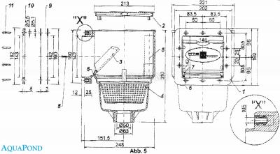 Części zamienne do skimmera V10 ABS, do folii, 150 x 150 mm
