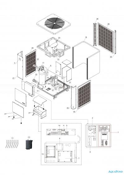 Części zamienne do pompy ciepła INVERTER IPHC150T 60 kW z chłodzeniem