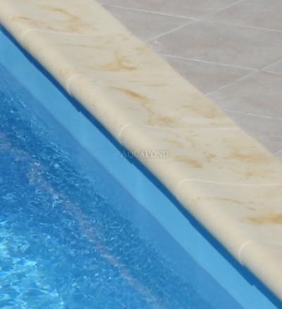 Krawędź basenu Prosta 49 cm, akcenty w kolorze sztucznego piaskowca w kolorze żółtym