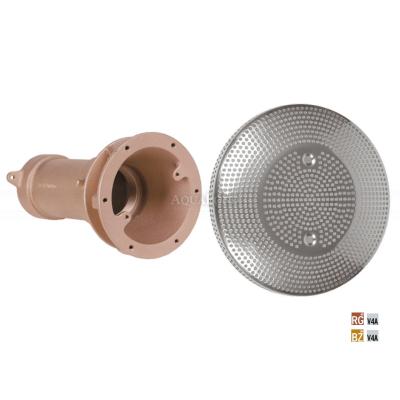 Hugo Lahme korpus ssący do atrakcji wykonany z brązu, z sitem ssącym ze stali nierdzewnej (V4A), DN=50 mm, przyłącze G2, średnica sita 200 mm