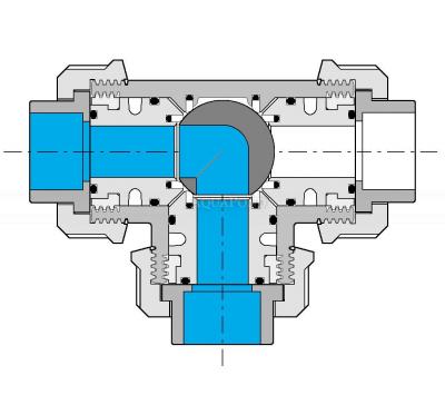 Zawór kulowy trójdrożny PCV 32 mm dł