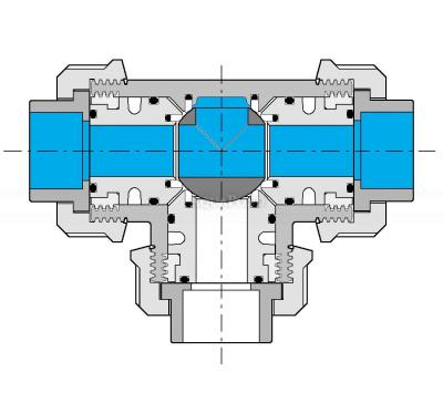 Zawór trójdrogowy kulowy PCV 50 mm T