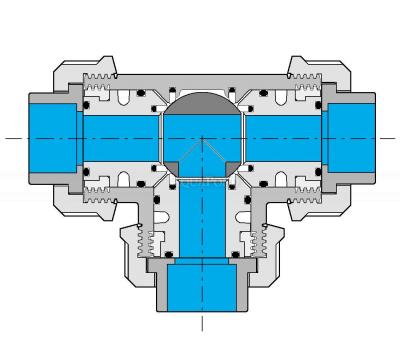 Zawór trójdrogowy kulowy PCV 40 mm T