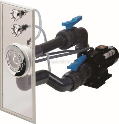 Ansamblu preasamblat VAG-JET INOX, pentru liner (trecere prin perete, fața sistemului de înot contra curentului, valve, fitinguri)