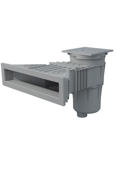 Superskimmer 17,5 l cu filete din alamă, gri deschis (RAL7004), pentru piscine cu liner