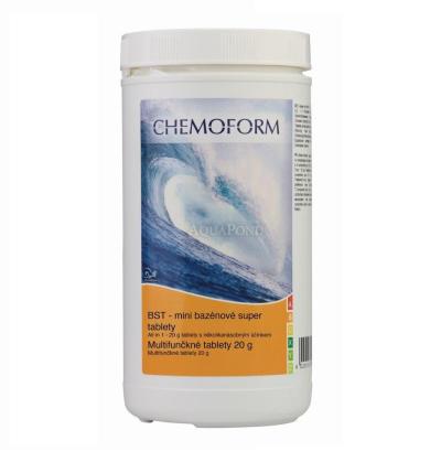 Chemoform BST mini 1 kg - tabletă de 20 g - super tablete pentru piscină, combinație triplă de clor, agent antialgic și floculant