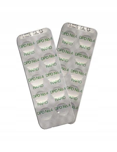 Tablete de test DPD No.4 Rapid, 10 bucăți pentru determinarea valorii oxigenului în apa piscinei