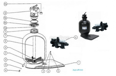 Piese de schimb - Echipament de filtrare Azur Kit 480 pe palet cu pompă FreeFlo 9 m3/h fără conducte de legătură